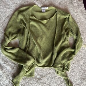 Linen Fairy spring green sweater